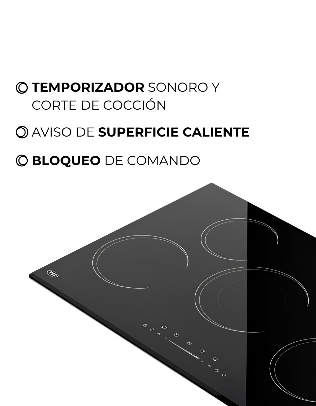 Anafe TST Eléctrico Vitrocerámico 5 áreas Negro - Imagen 5