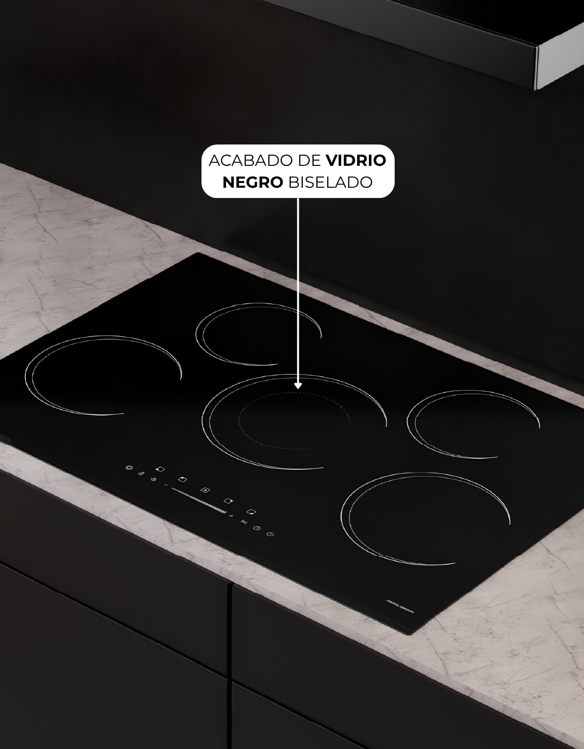 Anafe TST Eléctrico Vitrocerámico 5 áreas Negro - Imagen 4