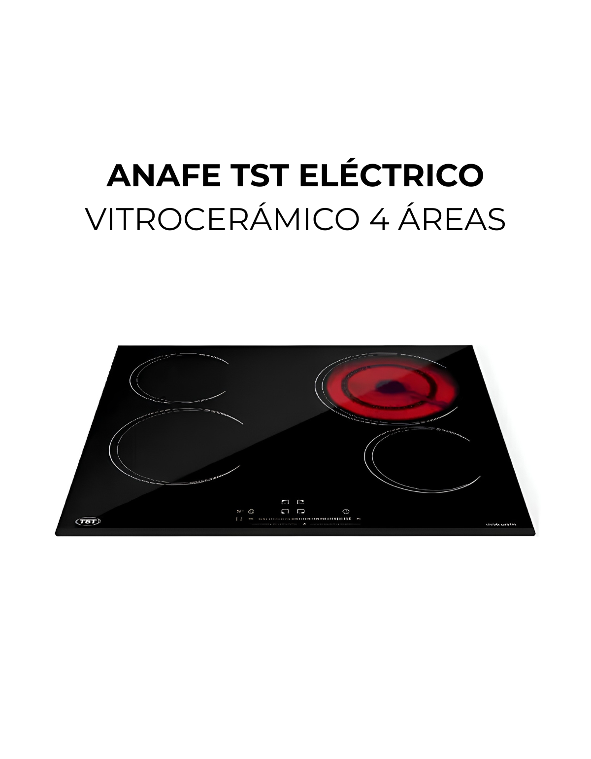Anafe TST Eléctrico Vitrocerámico 4 áreas Negro - Imagen 4