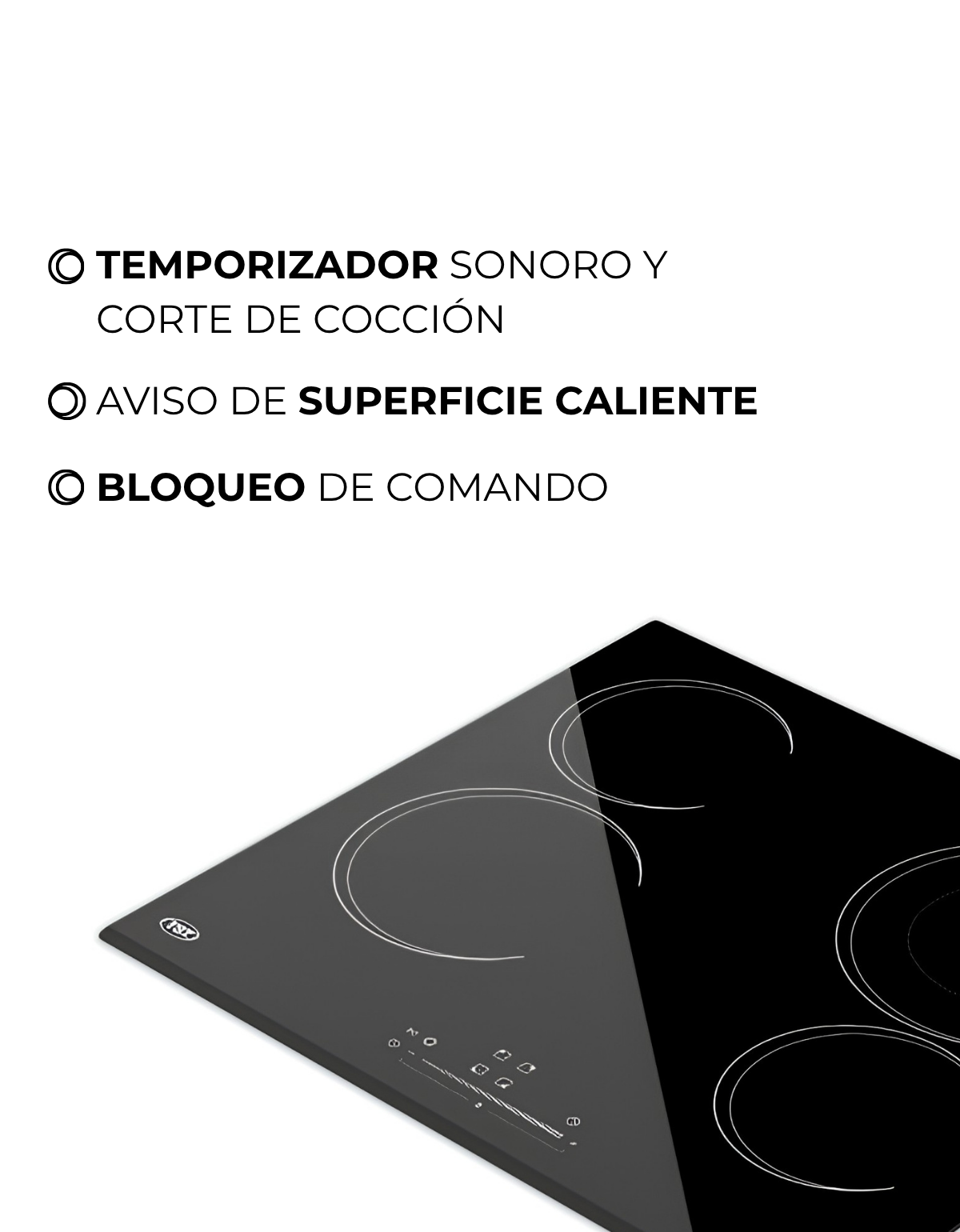 Anafe TST Eléctrico Vitrocerámico 4 áreas Negro - Imagen 6