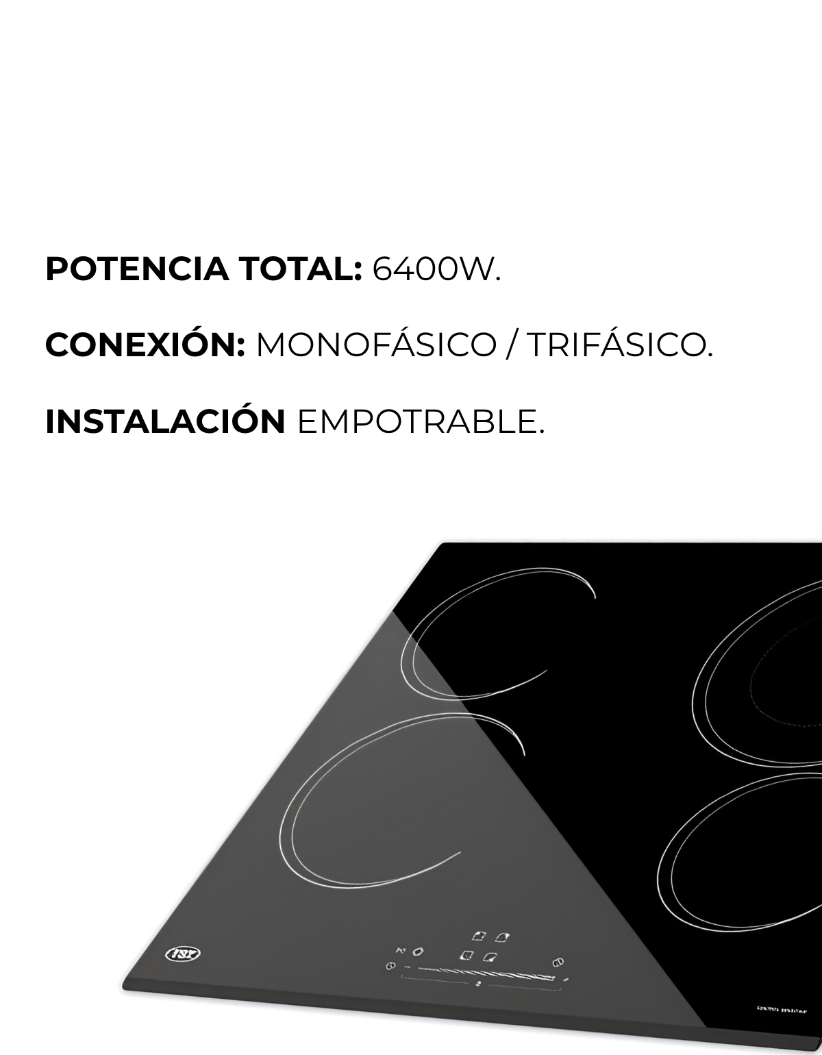 Anafe TST Eléctrico Vitrocerámico 4 áreas Negro - Imagen 7