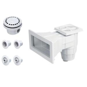 Combo Skimmer Boca Ancha Fibra de Vidrio Vulcano